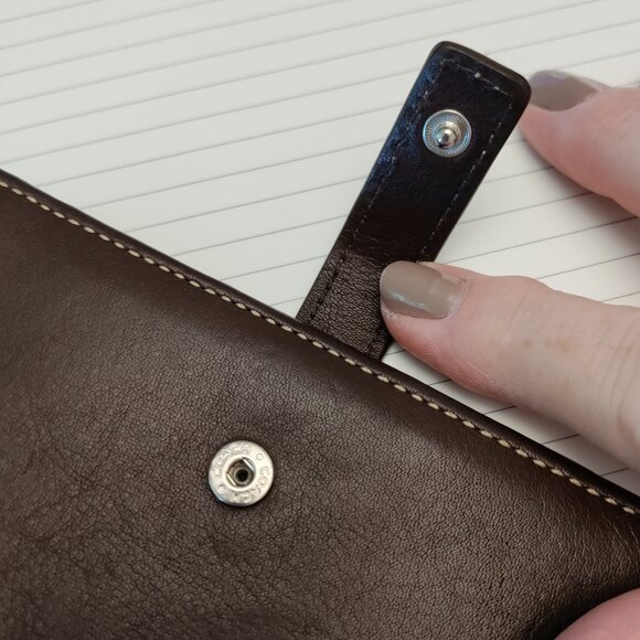 Vintage Coach Brown Leather Card Wallet - Picture 4 of 11